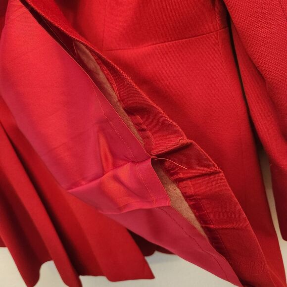 VTG RALPH LAUREN Red Wool Blazer Riding Equestrian Longline 90s Velvet USA Sz 2P - Picture 9 of 11